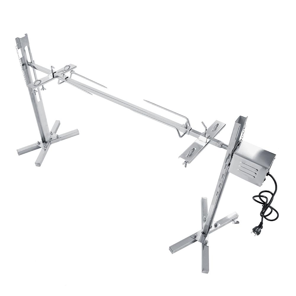 Rotisserie Kit for Barbecue Stainless Steel Spit Rod Meat Forks with Electric Motor