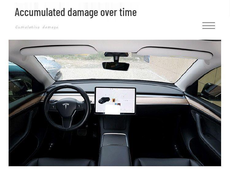 Carbon Fiber Decor Strips for Tesla Model 3/Y Dashboard & Console Protection