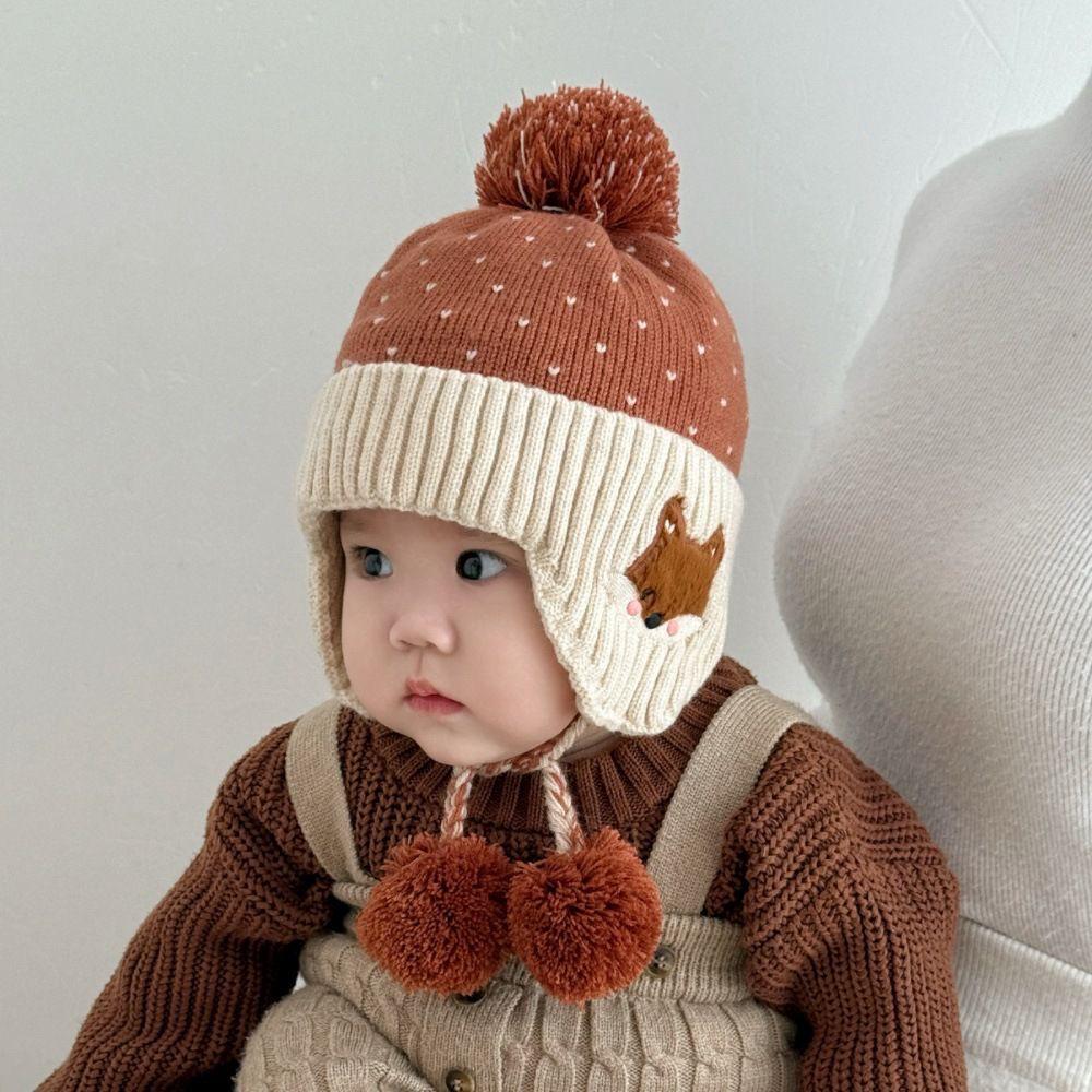 Chapéu de Lã Tricotado de Inverno para Bebês e Crianças Pequenas - Design Fofo e à Prova de Vento para Meninos e Meninas