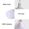 Multi-Functional Emergency LED Light Bulb with Hook Super Bright Dimmable USB Rechargeable Waterproof Outdoor Camping Light