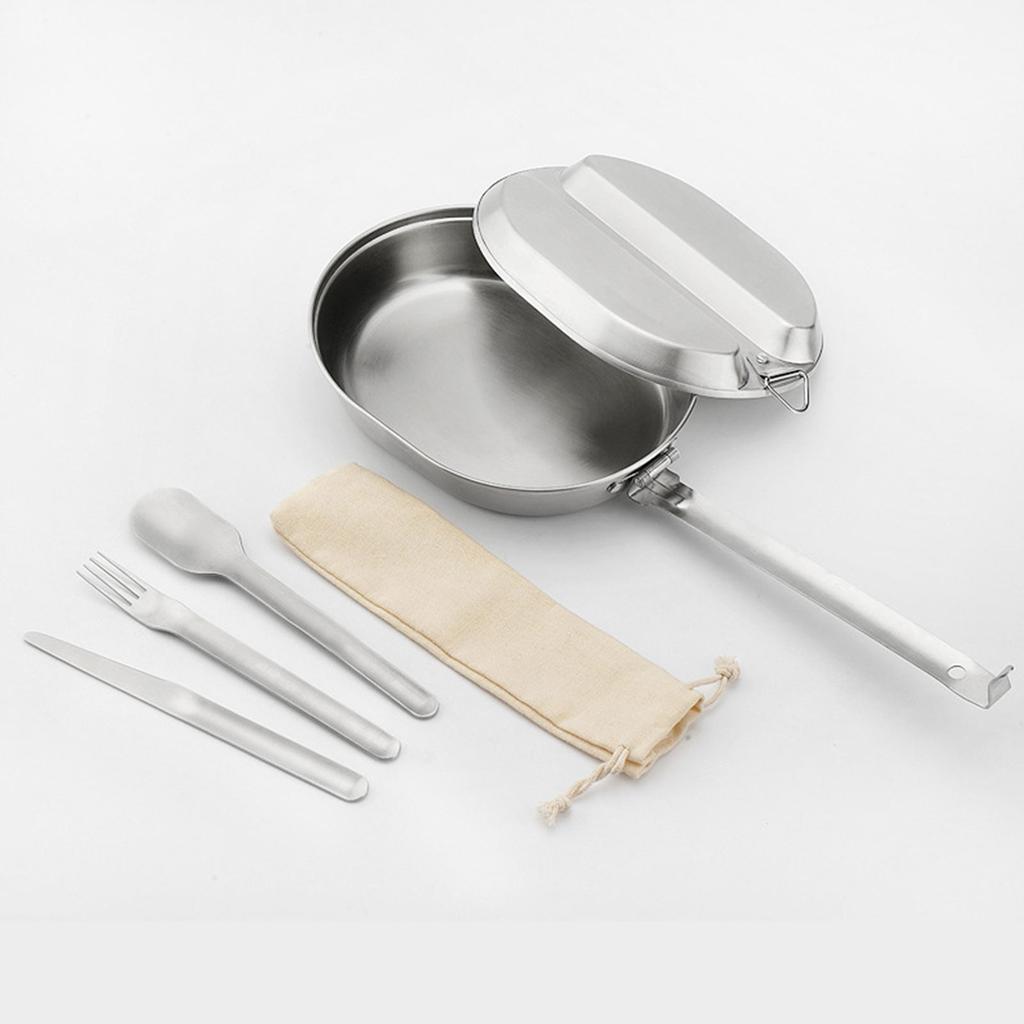 Versatiles Stainless Steel Camp Cookware Portables Camp Cookware Eating Gear for Campers