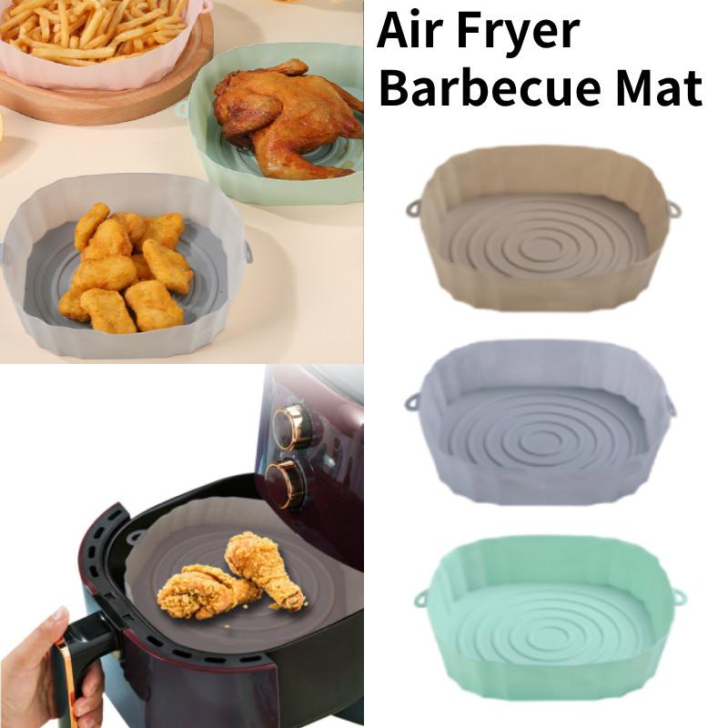 Silicone Air Fryer Basket Multifunctional Barbecue Mat Kitchen Oven Tray Baking