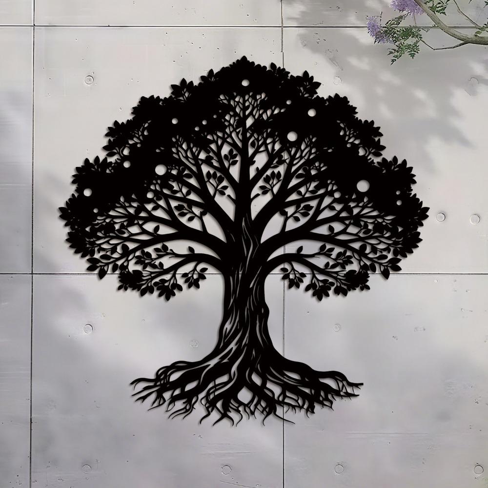 Life Tree Metal Wall Art 23.62 Inch Iron Decor for Living Room Outdoor Christmas Birthday Gift 1pc
