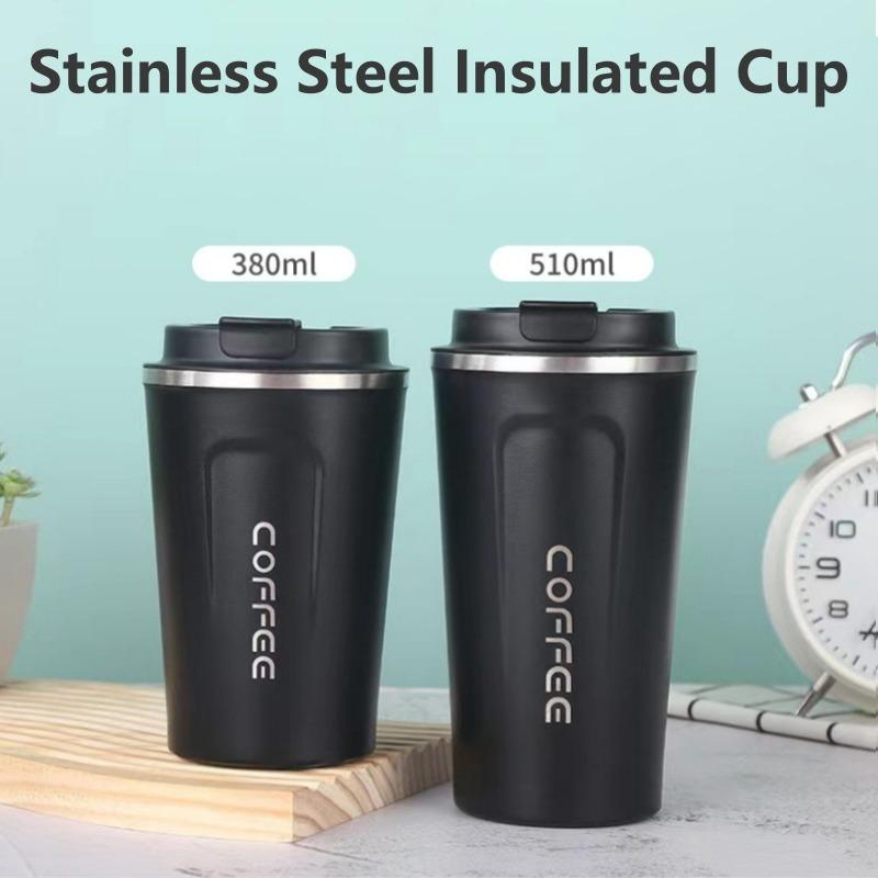 Vacuum Insulated Coffee Insulated - Double-Wall Stainless Steel Leakproof Insulated Flask, 304 Grade Reusable Travel Mug