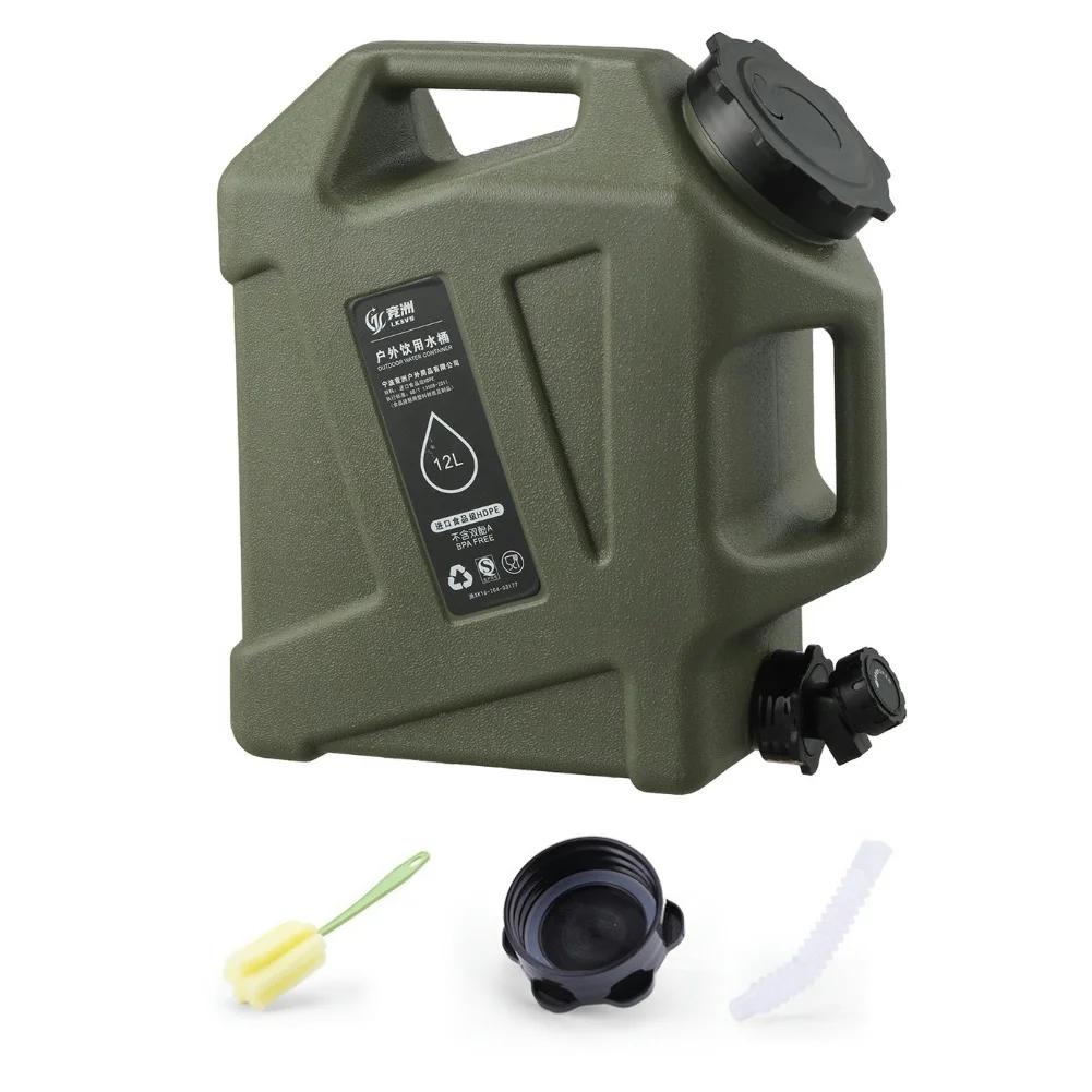 12L Outdoor Water Bucket Large-Capacity Portable Camping Water Bag Container with Faucet Driving Water Tank for Picnic Hiking