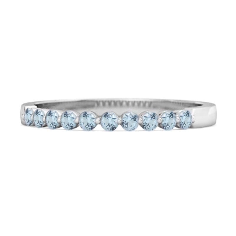 Blue Topaz Half Eternity Design Band Ring – Sterling Silver