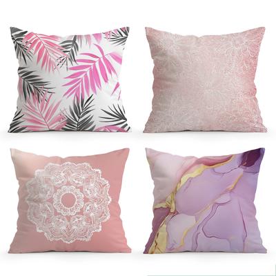 Pink Bohemian Style Cushion Pillowcase Printed Polyester 45x45cm Throw Pillowcover Decorative Sofa Cushion Pillowslip Home Decor