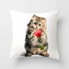 Cartoon Katze Tier Sofa Dekorative Kissenhülle Kissen Kissenbezug Polyester 45*45 Zierkissen Heimdeko Kissenbezug