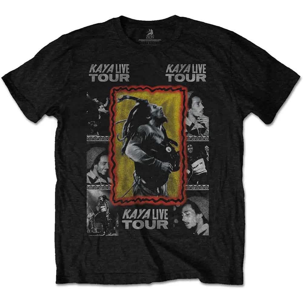 Bob Marley T Shirt Kaya Live Tour Dates Logo Legend Official Mens Black M