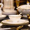 MoDe Lanka Nordic Ceramic 20-Piece Dinnerware Set with Pot - Golden Jade Theme