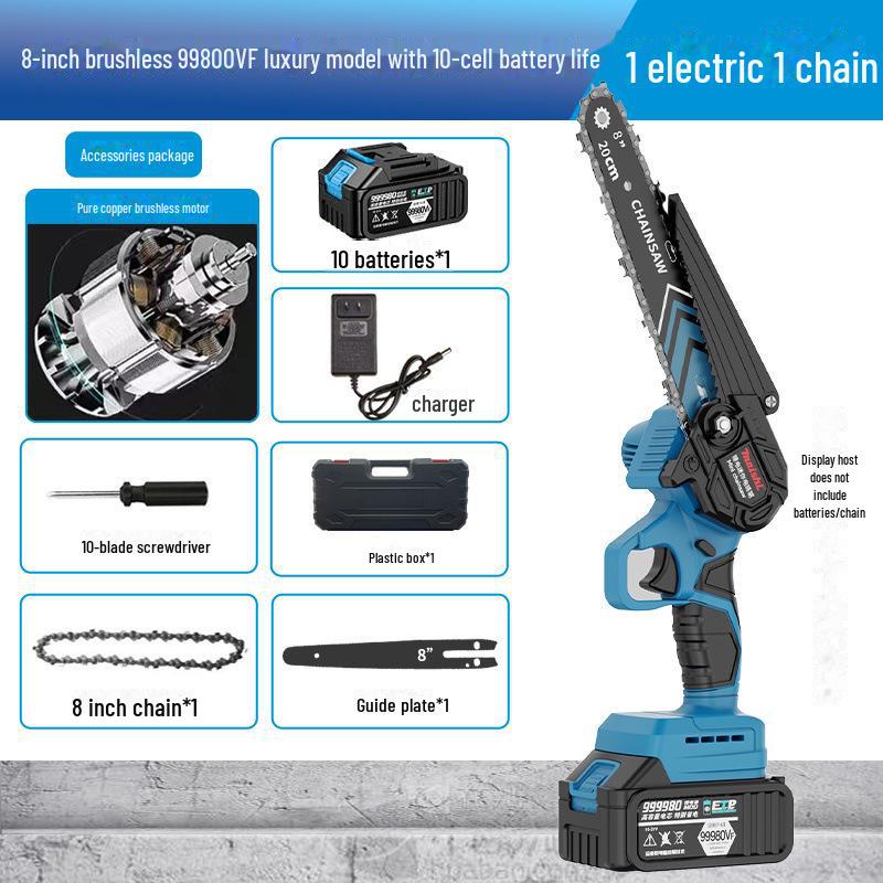 Przenośna bezszczotkowa akumulatorowa piła łańcuchowa - Akumulatorowa piła do przycinania litowo-jonowa do użytku jedną ręką