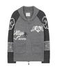 Illigo Angel Ring Cowichan Knit Zip-Up Grey