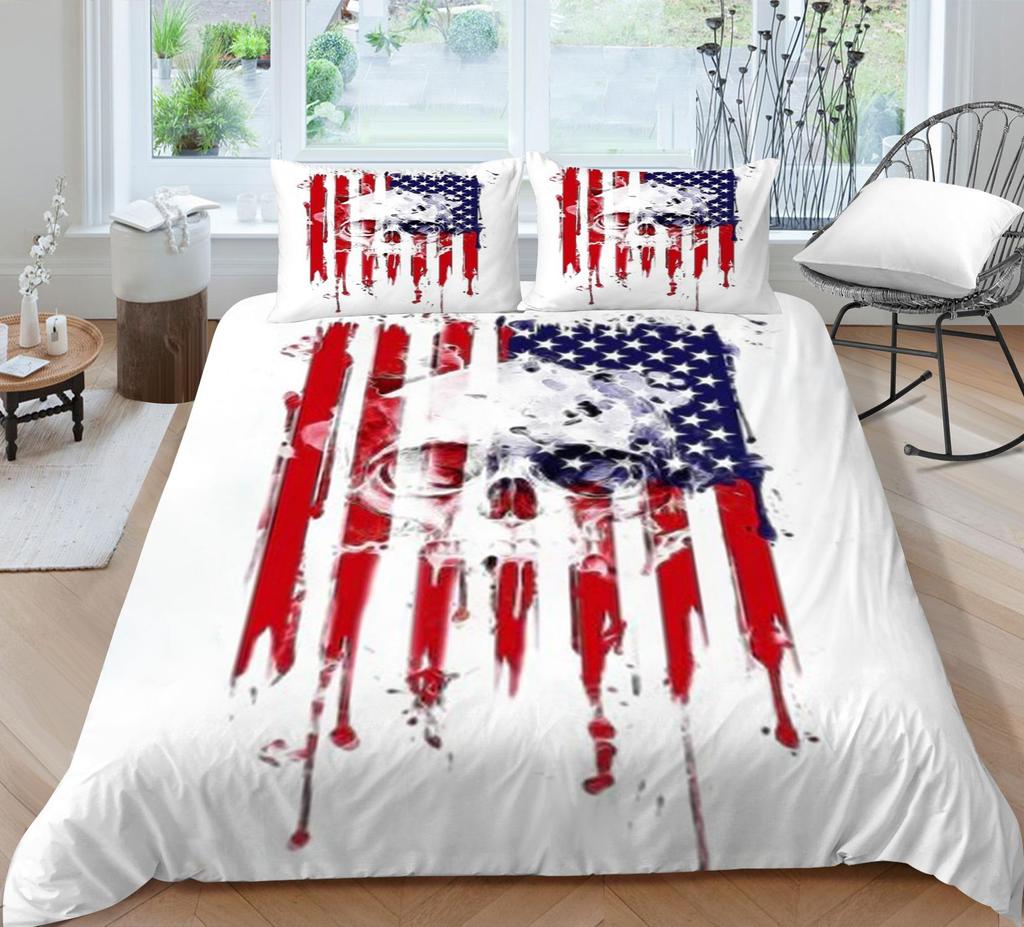 Luxury Quilt Cover Woman Man Use 3D Skull Style Bed Sets Microfiber Double Queen King Size Covers Set Home Textiles