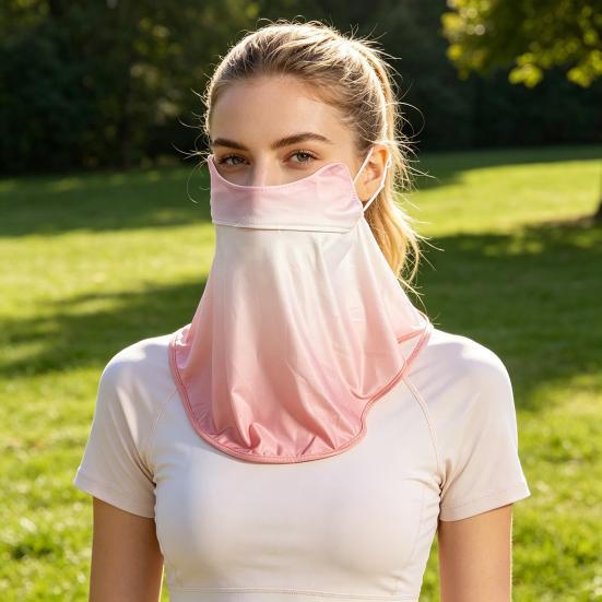 Sun Protection Guard Lightweight Breathable Sunblock Face Guard Gradient Dyeing Technology Ice Silk Face Guard
