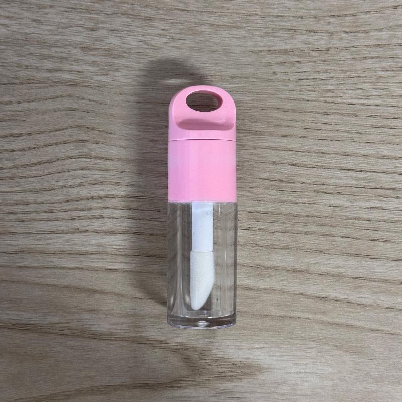 

1Pcs Cute Big Brush Wand Transparent 4ml Lip Gloss Tube Plastic round Empty Container for DIY Lip Gloss