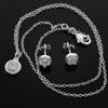 Luxury    Copper classic shiny crystal necklaces earrings for women Costume jewelry sets wedding party gifts