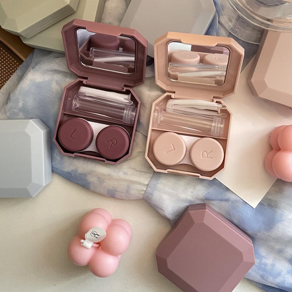 Portable Contact Lenses Case Remover Tool with Cover Travel Easy Carry Plunger Suction Cup Applies Contacts Safely