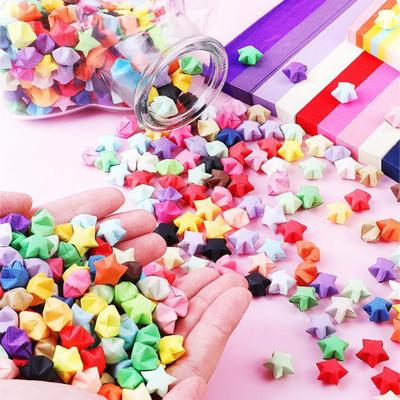 540Pcs/Set Origami Star Paper Solid Color DIY Paper Crafts School Teaching