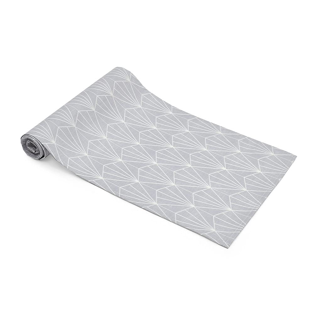 STYLE Decor Table Runner Laminated Waterproof Nordic Table Center 210cm Wipeable Gray Simple Lines W2701230