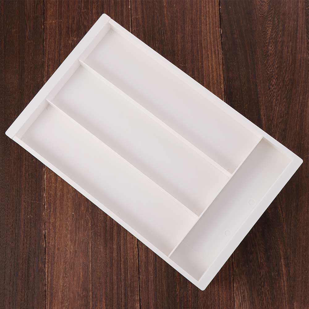 Plastic Adjustable Flatware Tray Space Saving Silverware Drawer Organizer for Kitchen