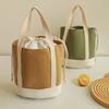 1pcs Aluminum Film Thermal Insulati Bag Large Capacity Canvas Drawstring Lunch Handbag Style Thickened Picnic Box Pouch