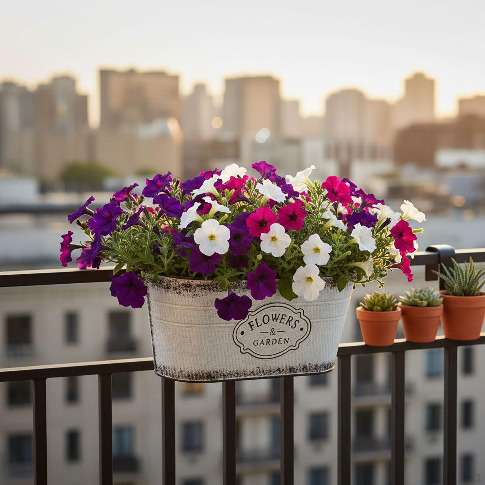 Hanging Railing Planter for Balcony Metal Home Decor Indoor Outdoor Vegetable Planting Pot