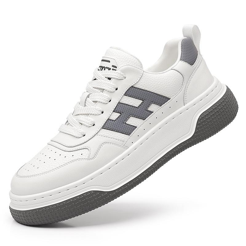 

Модные новые кожаные кроссовки на платформе для мужчин. Новые дизайнерские мужские кроссовки с мягкой подошвой. Осенне-зимняя модная удобная мужская обувь. 38