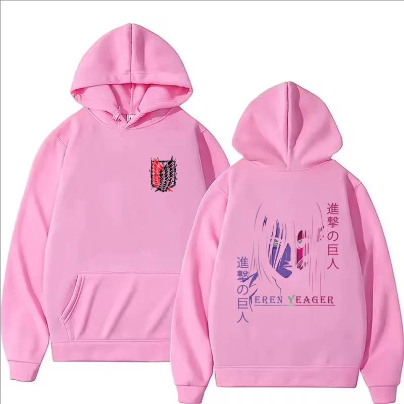 Attacking Giants Printed Hoodie Men Women Autumn Winter Harajuku Punk Streetwear Y2K Long Sleeve Tops Sweatshirts