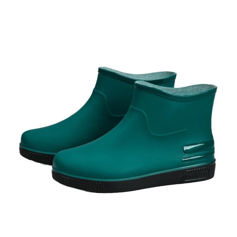 New Waterproof Shoes Female Student Rain Shoes Low-top Short Tube Fashion Plastic Shoes Non-slip Warm Velvet Cotton Cover Shoes