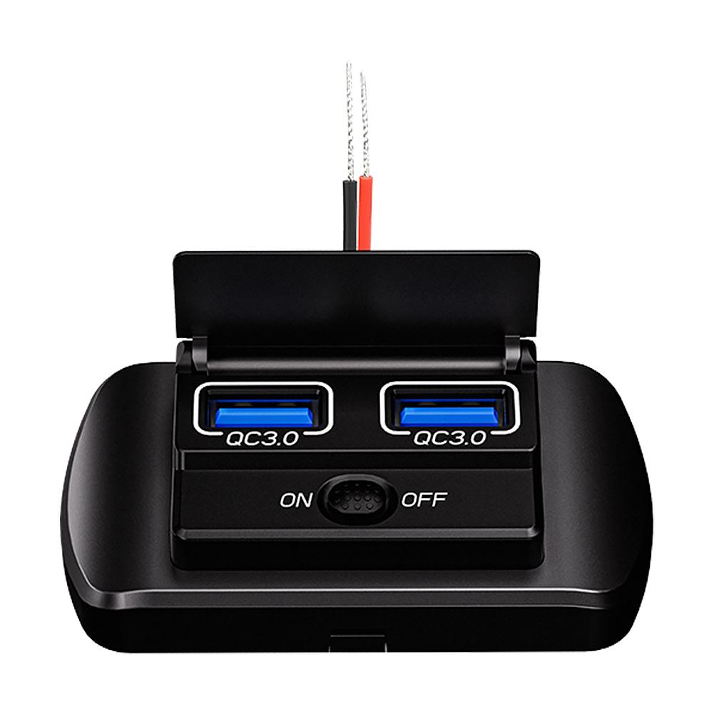 

12 В/24 В адаптер для автомобильного зарядного устройства с включением/выключением QC3.0 PD USB-разъем питания с переключателем два USB-порта для грузовика-кемпера-фургона