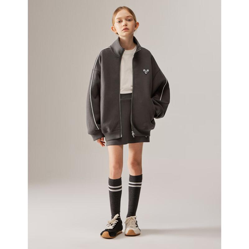 

ELLE KIDS Girls French Classic Casual Zip-Up Sweatshirt Jacket 130