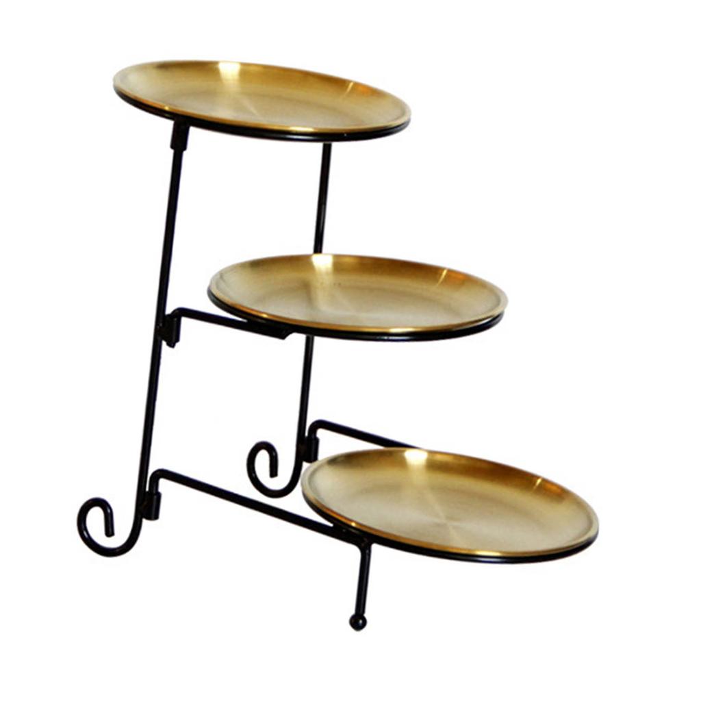 Three Layer Fruit Basket Stainless Steel Fruit Basket Modern Multi Layer Fruit Snack Storage Basket Golden