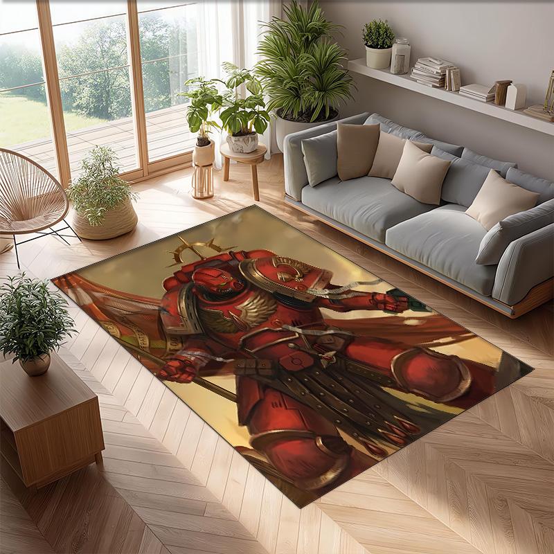 Black Printed Flannel Area Rug Non Slip Soft Polyester Floor Carpet Indoor Decor Mat for Bedroom Living Room Sofa Game Room Home Decoration