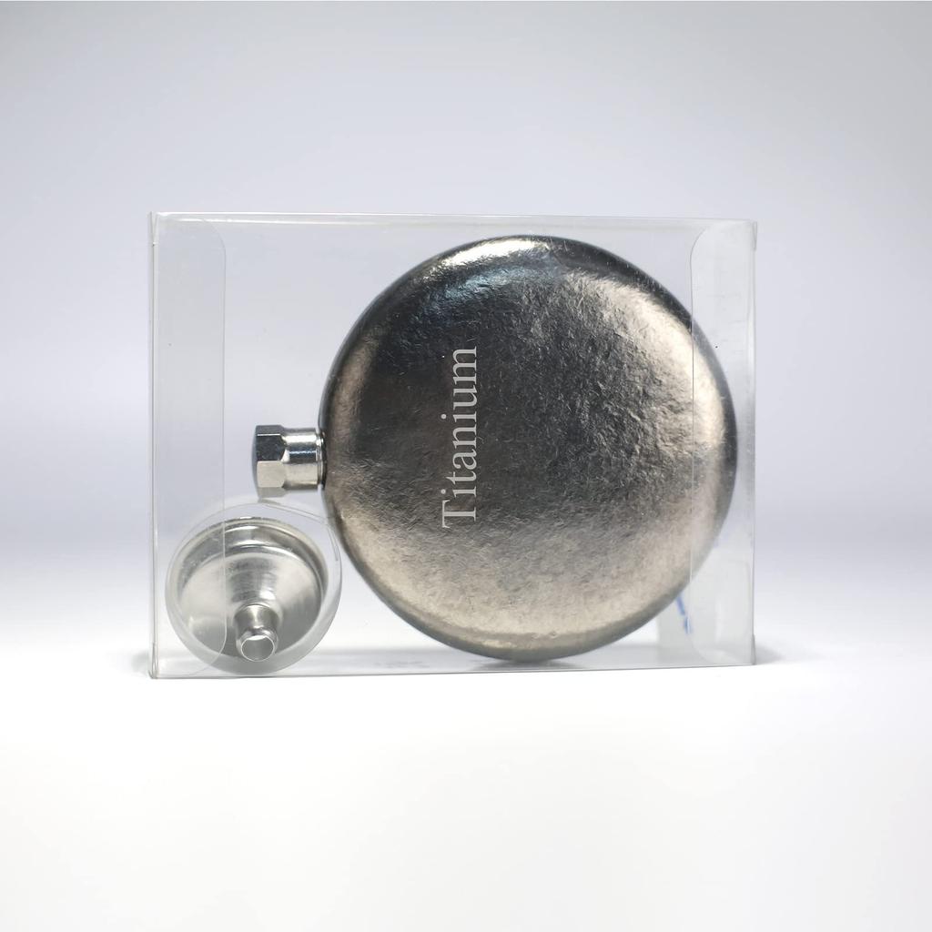 TIANDLIFE Skittles Titanium 160ml Flask with Funnel Compact Whiskey Wine Alcohol Sake Fuel Bottle Portable Bottle Lightweight Camping Outdoor Stylish