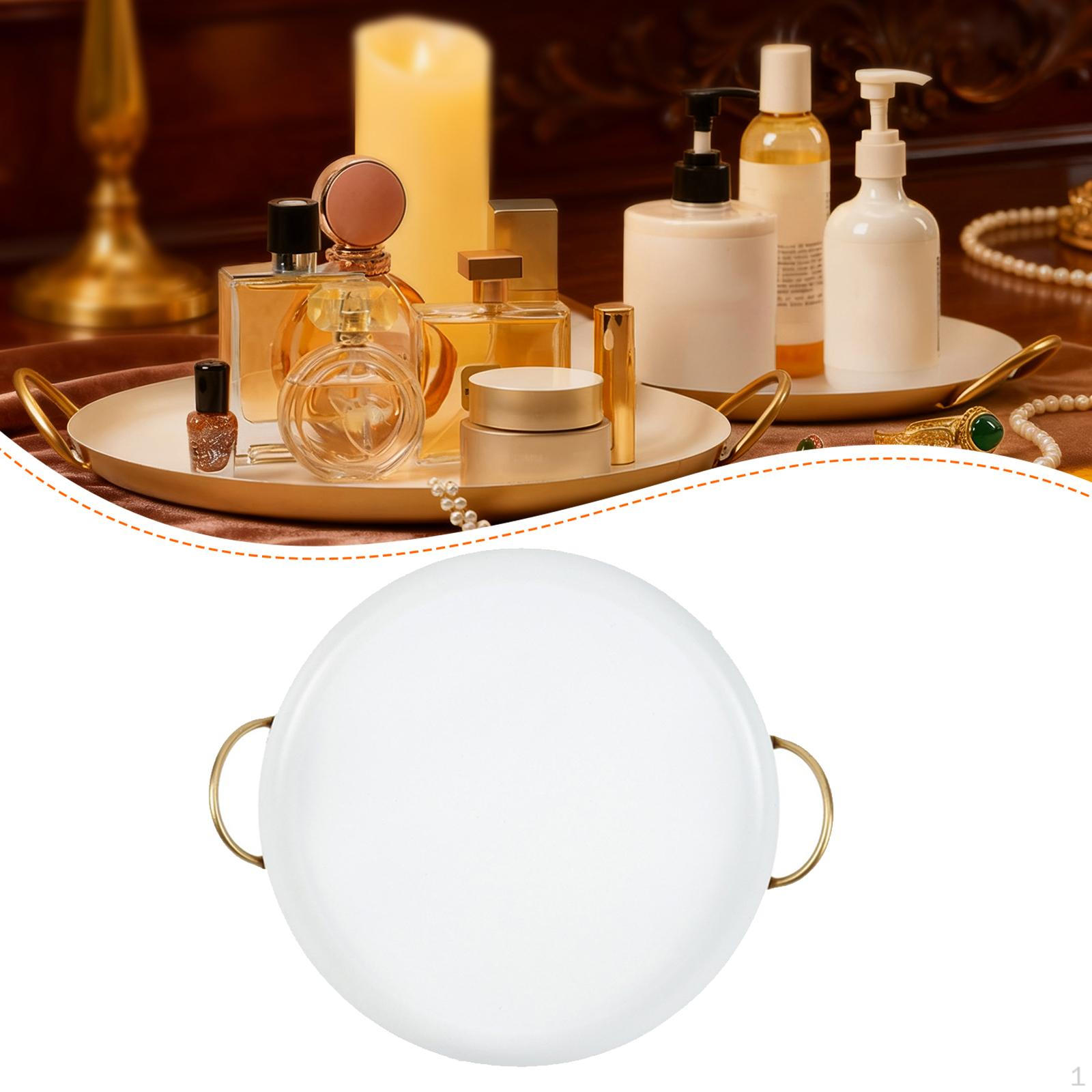 

Round Jewelry Tray Key Holder Decorative Serving Platter Perfume Organizer for Dressing Table S