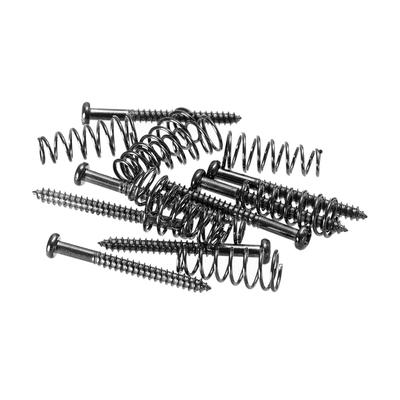 PATIKIL Bass Guitar Pickguard Mounting Screws with for Bass Pickup Rings and Pack of 8 Springs, M2.5x26mm, Guitars, Black,
