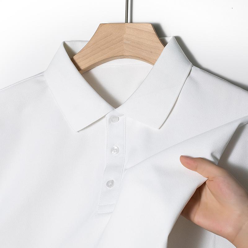 

Men s Polo Shirt Lapel Long Sleeve T-Shirt Autumn Solid Color Thread Cuffs Business Casual Versatile Menswear M