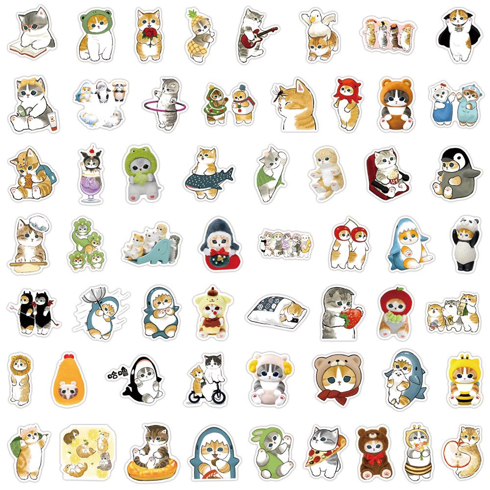 55 Mofusand Katze Kritzeleien Aufkleber Dekorativer Roller Laptop DIY Cartoon Aufkleber