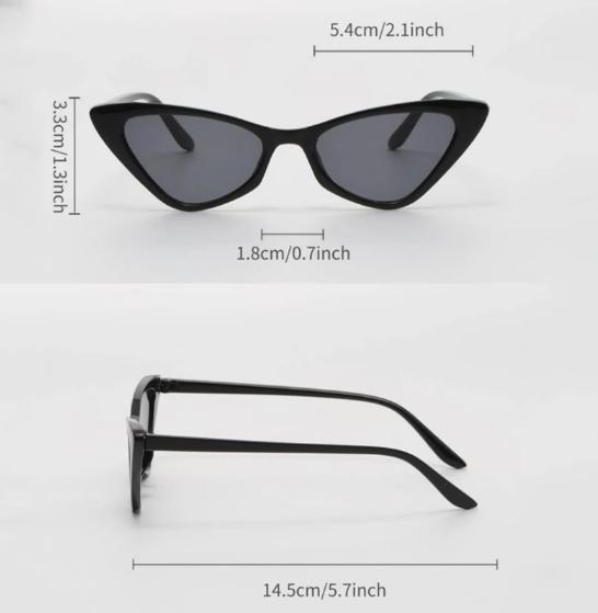 3 Pairs Per Set Small Cat Eye Sunglasses Women Cute Skinny Cat Eye Eyewear Retro Vintage Narrow Cateye Sunglasses Set
