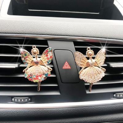 Car Air Freshener Holder Angel Shape Inlay Alloy Auto Air Conditioning