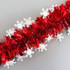 Soft Material Holiday Embellishment 78 Inch Red Christmas Tinsel Garland, Shiny Metallic Foil Twist Garland Annual Party Decorative Strips with