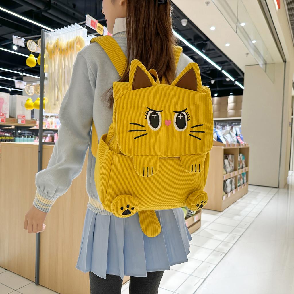 Fashion Women's Backpacks Large Capacity Shoulder Bag High Quality Girl Bags Cartoon Cat Pattern Soft Fabric Women's Handbags