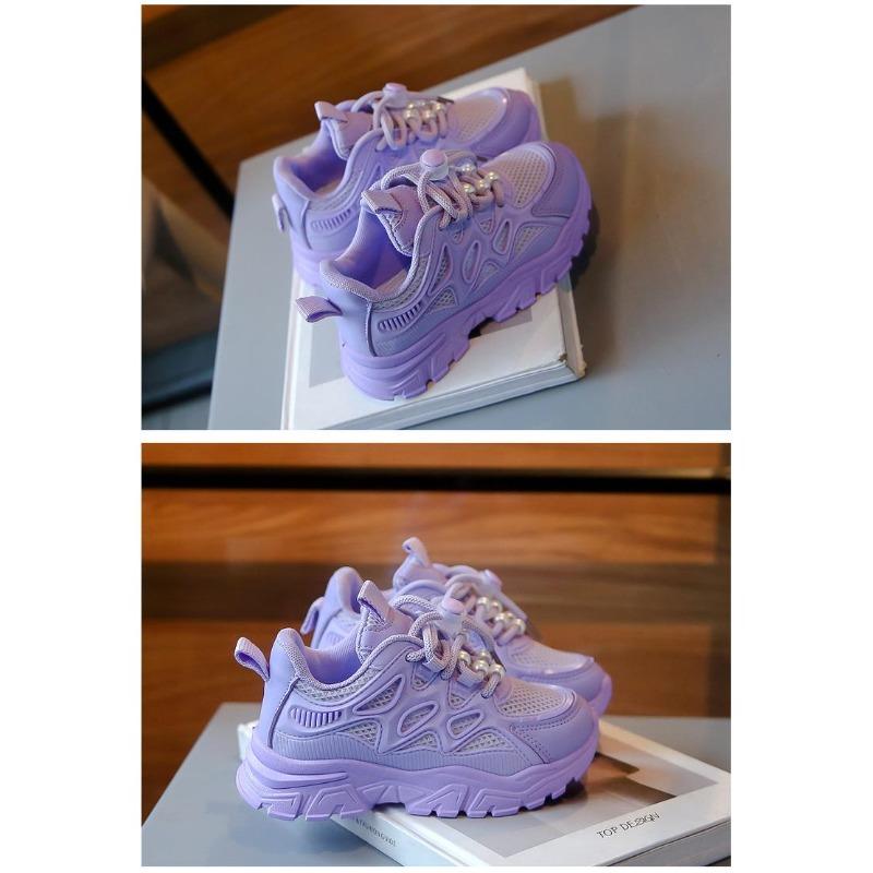 2024 Girls' Breathable White Dad Sneakers – Trendy Spring & Autumn Fashion Sports Shoes