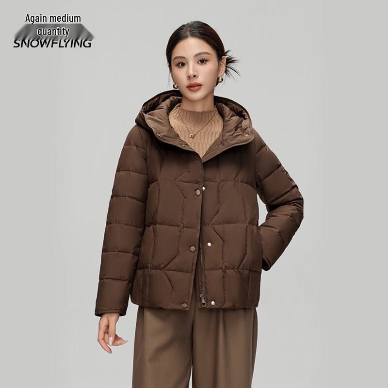 XueZhongFei Damen Klassische Mittellange Daunenjacke mit Kapuze