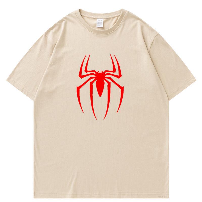 Loose And Comfortable Short Sleeves Unisex Unisex Oversized Clothes Summer New Cotton Unisexs Tshirts Spider Pattern Printed Tees