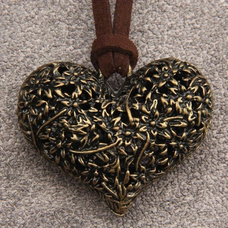 

1 шт. полое ожерелье с подвеской в форме цветка, листа, сердца для женщин, винтажная длинная цепочка