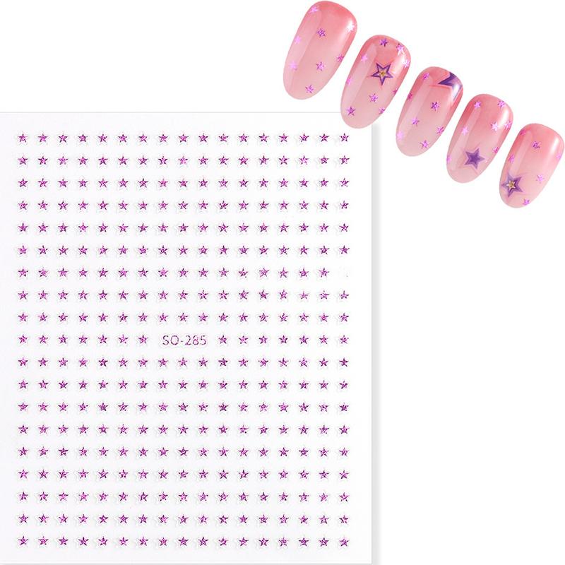 

Mini Star Nail Art Stickers White Black Silver Pentagram Nail Design Slider Decals Manicure Nail Supplies DIY Decoration фіолетовий