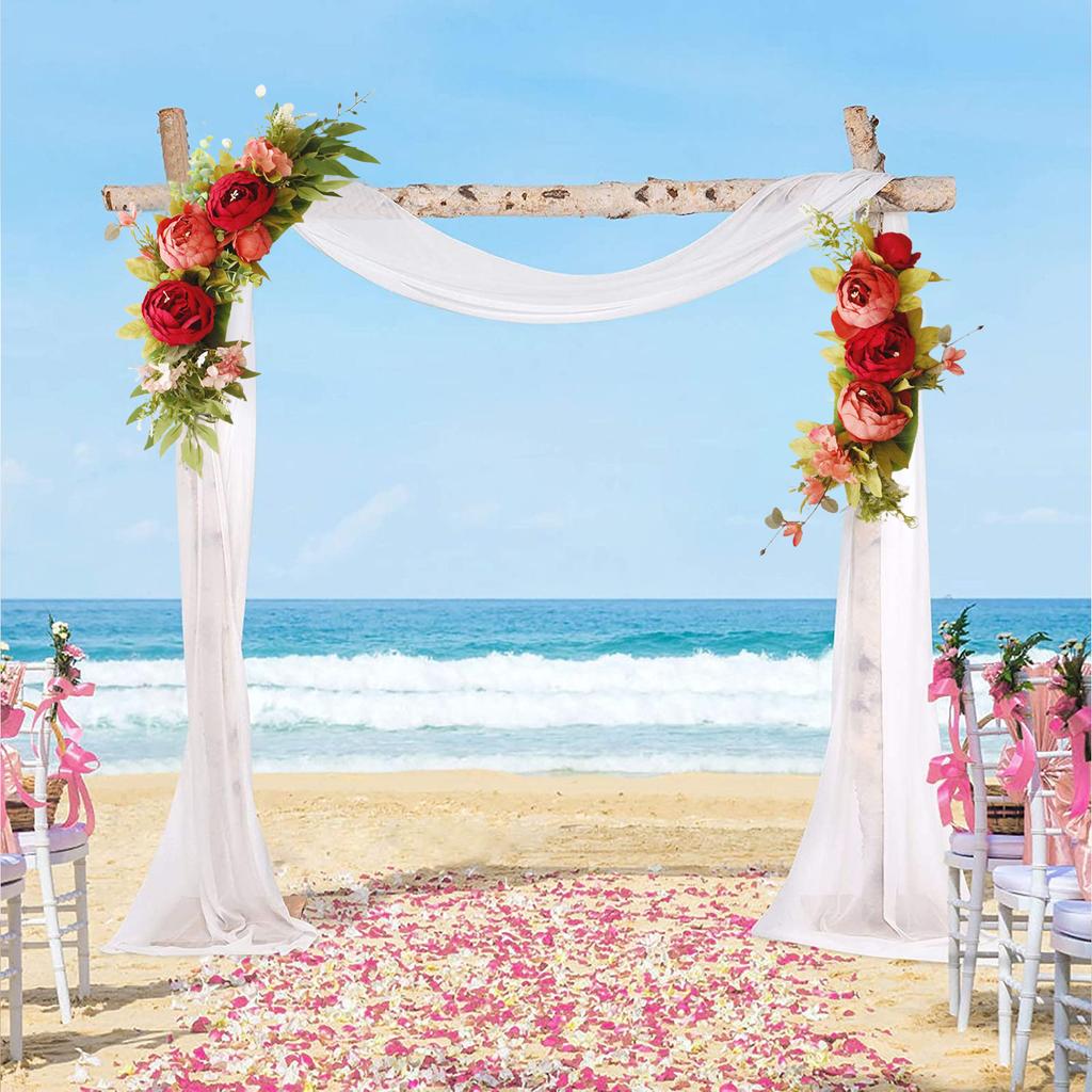 Künstliche Blumen Girlanden Simulation Seidenblumen Pfingstrose Kranz Wandbehang Stuhllehne Dekorative Blumen für Hochzeit