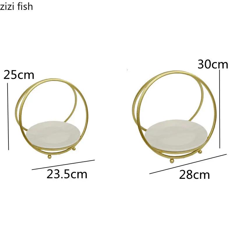 Iron Ceramic Cake Pan Cake Stand Fruit Basket Dessert Plate Fruit Plate Display Stand Sushi Plate Snack Tray Refreshment Tray