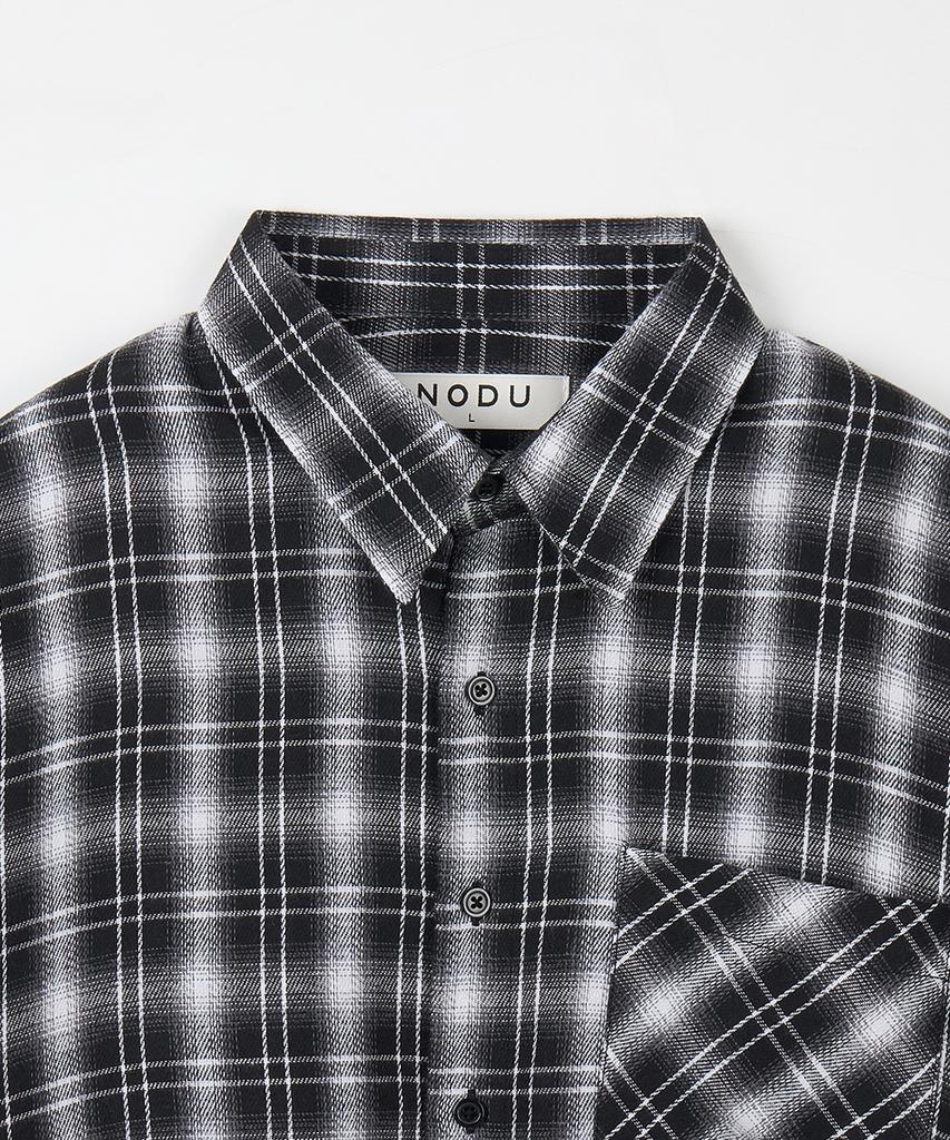 NODU Crop Check Shirt [Black]